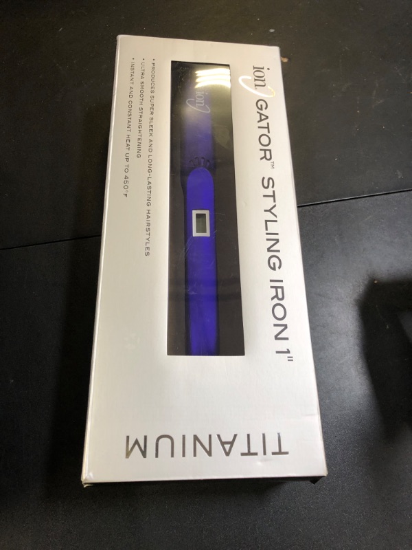 Photo 1 of ion Titanium Gator Digital Flat Iron, 1 inch, Straighten, Curl, or Flip Hair, Heats up to 450°F, Digital Display, Dual Voltage