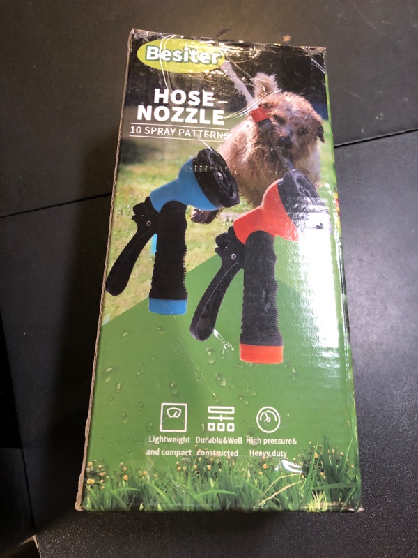 Photo 1 of Besiter Garden Hose Nozzle Sprayer: 2 Pack 10 Watering Patterns Spray Nozzles Heavy Duty Hose Head Hose Attachment