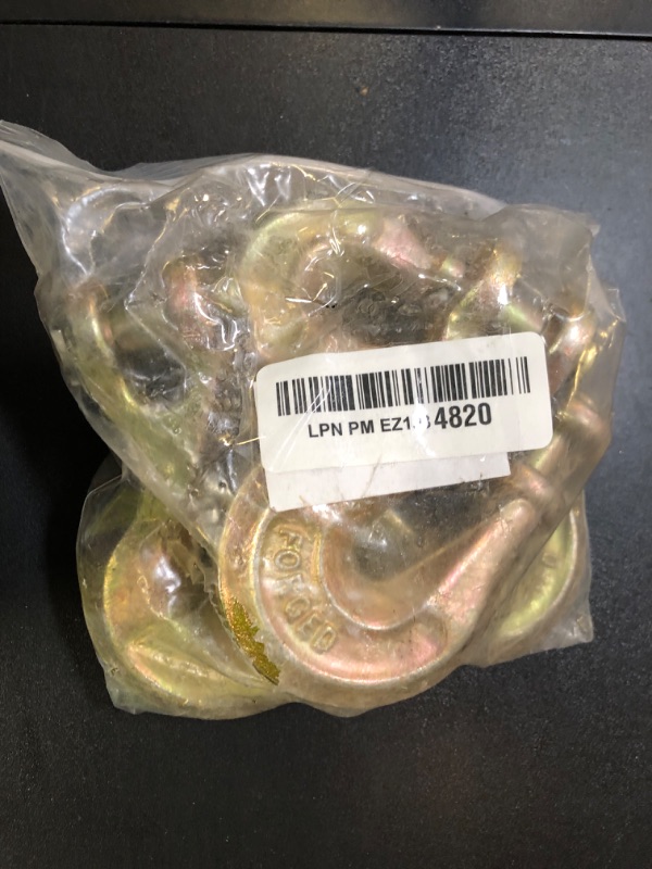 Photo 1 of 3/8" Clevis Grab Hooks (4 Pack) Heavy Duty Chain Hook for 3/8 Inch Grade 70 Chain Forged Alloy Steel- for Trailer Truck Transport - Yellow Chromate Finish - 7,500 lbs