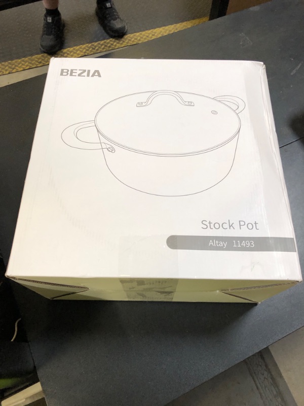 Photo 1 of BEZIA 10 Quart Cooking Pot, Large Non Stick Induction Stock Pot with Lid, All Stove Compatible, 10 QT Aluminum Soup/Stew Pot For Large-batch Cooking, Grey