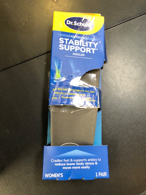 Photo 1 of ?Dr. Scholl's Stability Support Insoles, Flat Feet & Overpronation Low Arch Support, Improves Balance & Stability, Motion Control, Trim Inserts to Fit Shoes, Women's Size 6-10