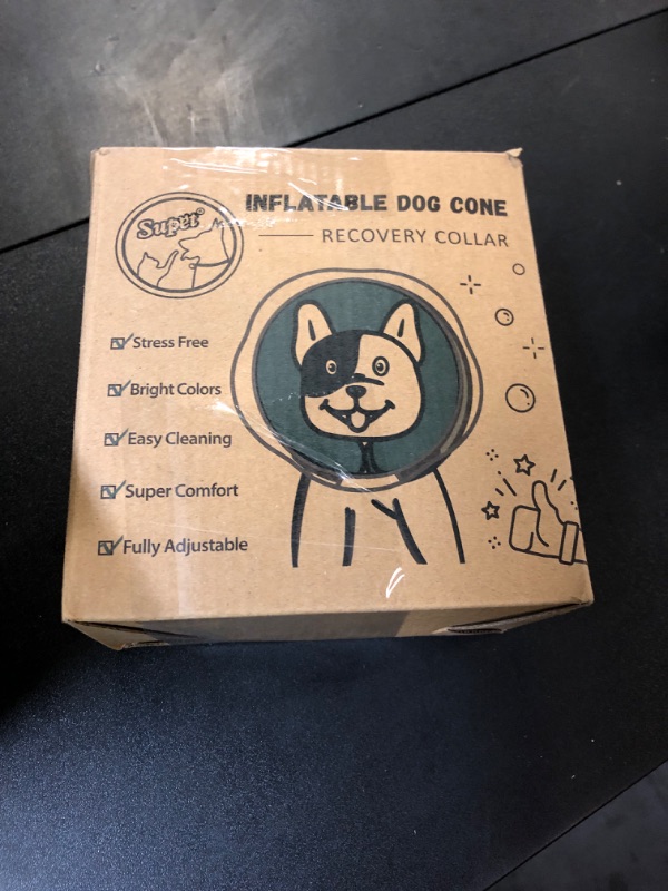 Photo 1 of Supet Raised Inflatable Dog Cone Collar to Stop Licking, Soft Dog Cone Alternative After Surgery, Doggie Neck Donut Collar for Small Medium Large Dogs