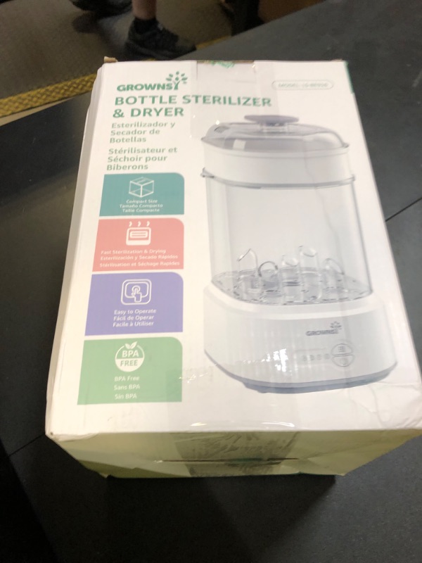Photo 1 of GROWNSY Bottle Sterilizer and Dryer, Compact Electric Steam Baby Bottle Sterilizer (Esterilizador de Biberones), Bottle Sanitizer for Baby Bottles, Pacifiers, Pump Parts
