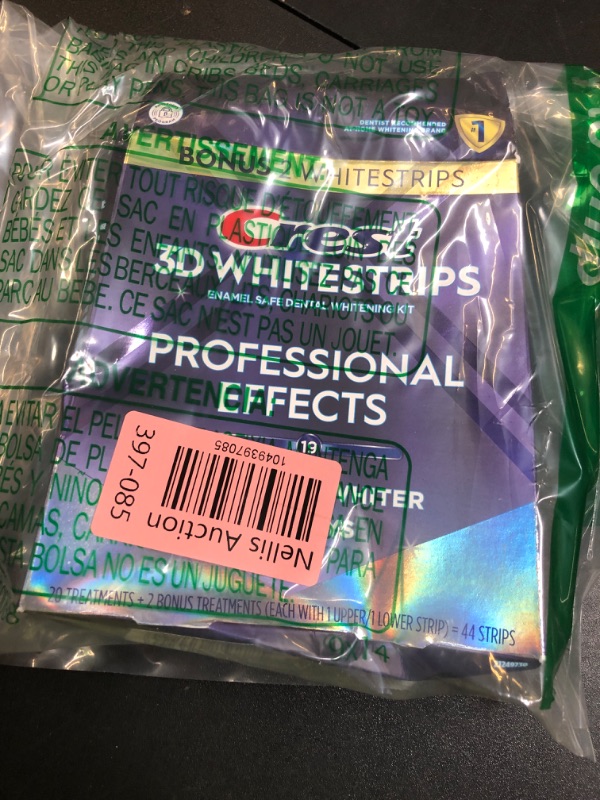 Photo 1 of Crest 3D Whitestrips Professional Effects – Teeth Whitening Kit, 22 Treatments (20 + 2 Bonus), Each with 1 Upper/1Lower, 44 Strips – Crest 3DWhite Teeth Whitening Strips