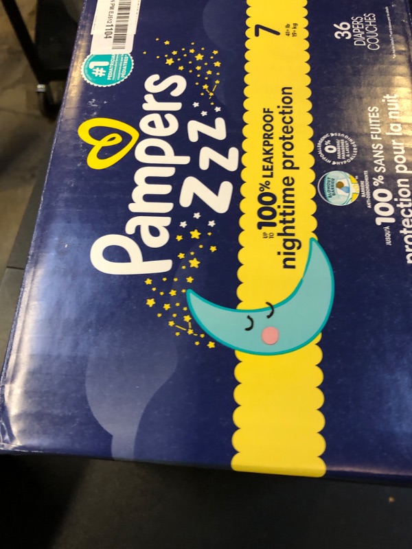 Photo 1 of Pampers Overnight Diapers - Swaddlers Overnights - Size 7, 36 Count, Disposable Baby Diaper, Night Time Leak and Skin Protection
