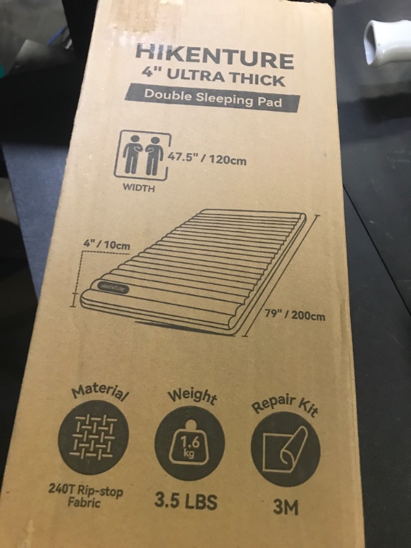 Photo 1 of Hikenture Double Sleeping Pad for Camping, Ultralight 4" Extra-Thick Camping Mattress 2 Person, Inflatable Backpacking Sleeping Mat, Hiking Air Mattress for Tent (Foot Pump)