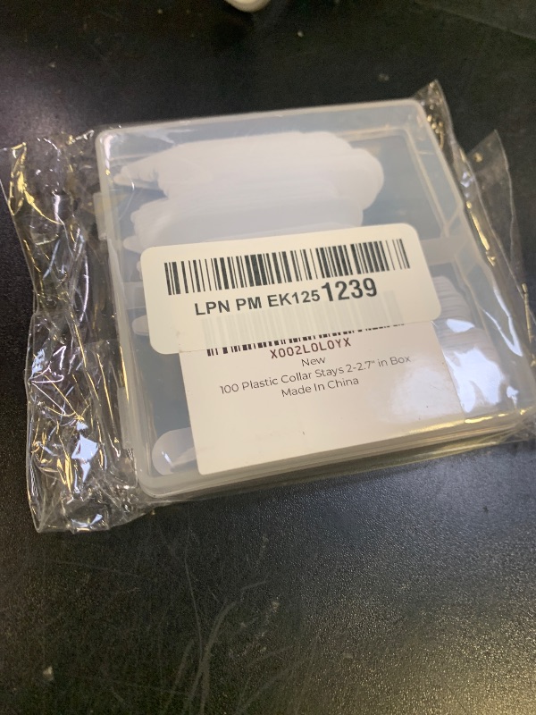 Photo 1 of 100 Plastic Collar Stays For Men Dress Shirt in Plastic Box (25-2", 25-2.2", 25-2.5", 25-2.7")