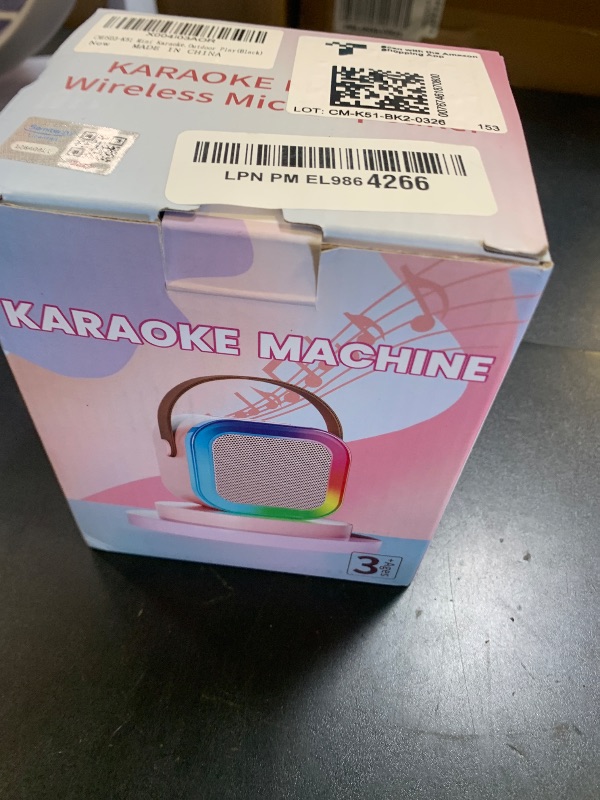 Photo 1 of ?2025 Newest? Mini Karaoke Machine for Kids Girls & Boys - Portable Bluetooth Speaker with 2 Wireless Microphones - Kids Birthday Gifts for Ages 4-10 - Kids' Instrument Accessories - Black