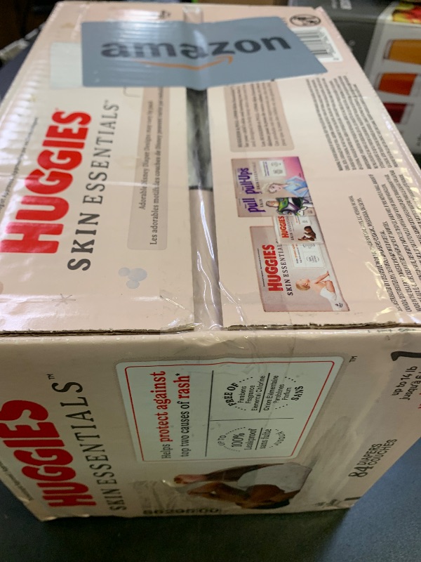 Photo 1 of Huggies Size 1 Diapers, Skin Essentials Baby Diapers, Size 1 (8-14 lbs), 84 Count, Packaging May Vary