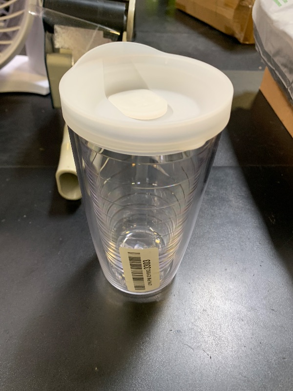 Photo 1 of Tervis Clear & Colorful Lidded Made in USA Double Walled Insulated Tumbler Travel Cup Keeps Drinks Cold & Hot, 16oz, Clear Lid