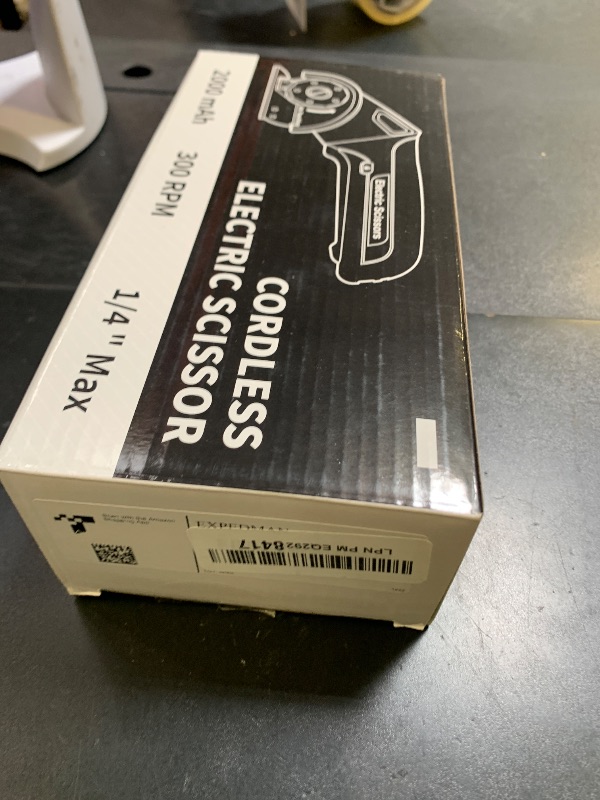 Photo 1 of EXPEDMAN 2025 NEW 4V Cordless Electric Scissors, Cardboard Cutter with 2 Titanium Blade, Safety Lock & Extra Blade, Rotary Cutter for Cardboard,Fabric,Plastic, Gifts for Men&Women - Pearl White