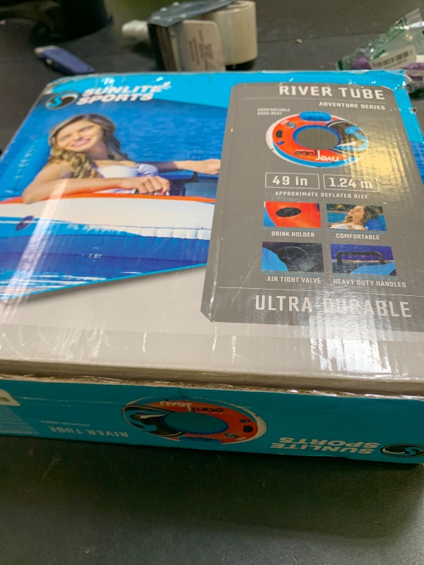 Photo 1 of 2025 New & Upgraded Sunlite Sports Heavy Duty River Tube Inflatable, Premium Water Float to Lounge Above Lake and River, Outdoor Water Raft Sport Fun, Recreational Use