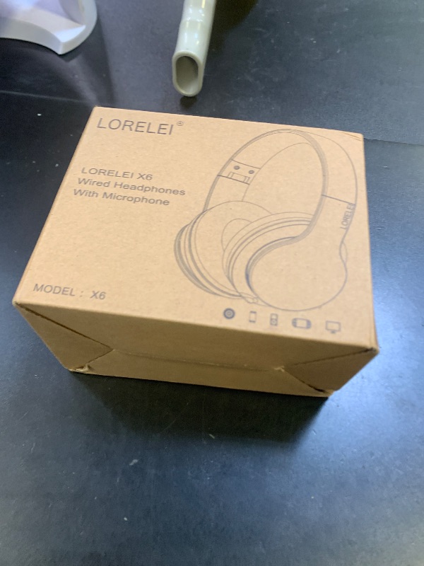 Photo 1 of LORELEI X6 Over-Ear Headphones with Microphone, Lightweight Foldable & Portable Stereo Bass Headphones with 1.45M No-Tangle, Wired Headphones for Smartphone Tablet MP3 / 4 (Pearl Pink)