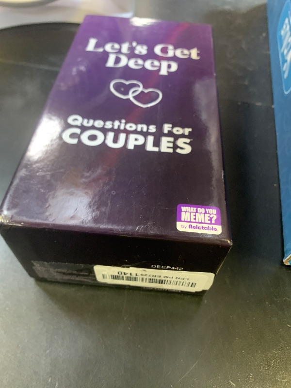 Photo 1 of Let's Get Deep by Relatable, A Question Card Game for Couples, Great for Date Night Ideas, Couples Gifts, Wedding Gifts, and Long Distance Relationship Gifts, Includes 300 Cards to Build Up Intimacy