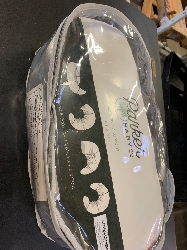 Photo 1 of Parker Baby Co. The Croissant Pregnancy Pillow | Innovative Design w/Buckwheat Filling for Comfort & Durability | Soft & Comfy Maternity Pillow | Sleep Support for Pregnant Women | Pewter