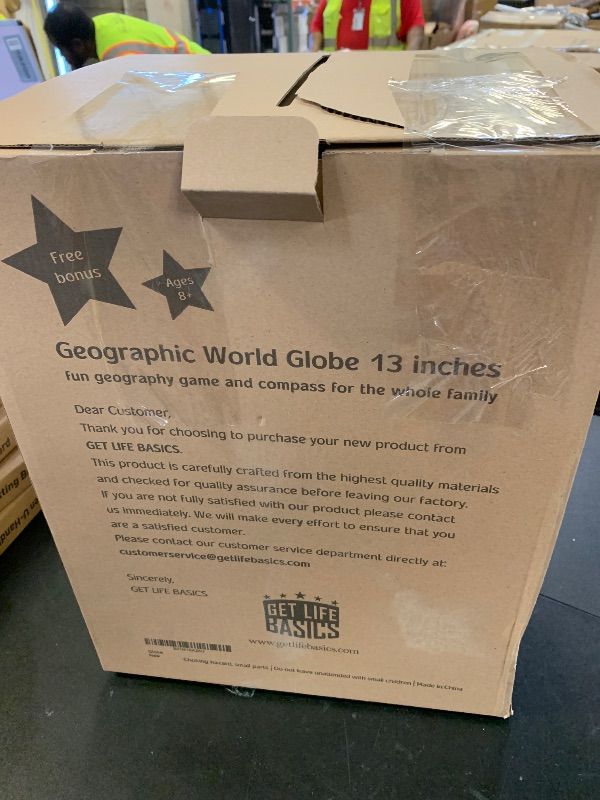 Photo 1 of Interactive World Globe for Adults - Large 13 Inch Globe with Stand - Earth Globe with Illuminated Constellations Light Up at Night - Geographic Map for Kids - Educational Learning Gift - Compass to navigate it!