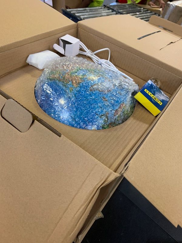 Photo 1 of Interactive World Globe for Adults - Large 13 Inch Globe with Stand - Earth Globe with Illuminated Constellations Light Up at Night - Geographic Map for Kids - Educational Learning Gift - Compass to navigate it!