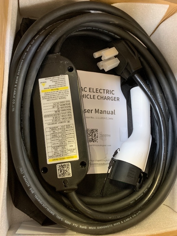 Photo 1 of SubSun Universal Portable Level 2 EV Charger 32Amp 240V Electric Car Charger for All North American EVs Includes J1772 and Tesla, 25FT EV Charging Cable with NEMA 14-50 Plug (with Tesla Adapter)