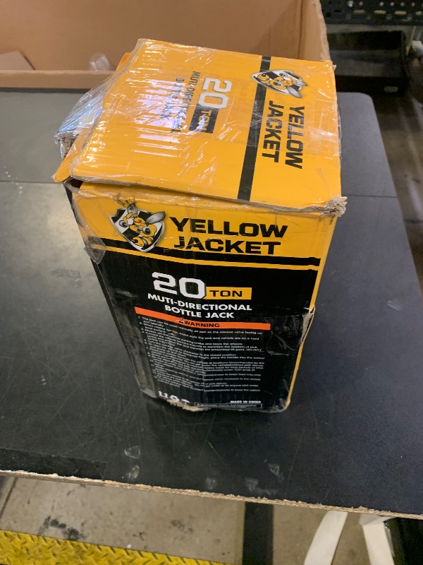 Photo 1 of YELLOW JACKET 20 Ton Muti-Directional Welded Bottle Jack (40,000lb), Horizontal Bottle Jacks Use for Car, Pickup, Truck, RV, Auto Repair, Hydraulic Bottle Jack, Yellow