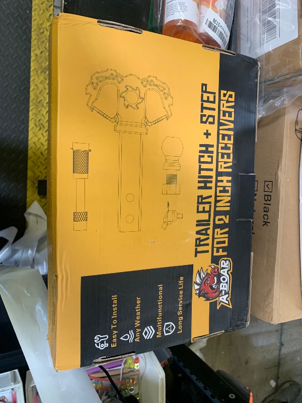 Photo 1 of A-BOAR Hitch Step for 2" Receivers,Trailer Hitch with 2-Inch Ball Hitch and Trailer Hitch Pin, Drop Forged Steel Truck Hitch Step, 14 Ton (30000 Lbs) Maximum Break Strength Tow Hitch Receiver, Orange