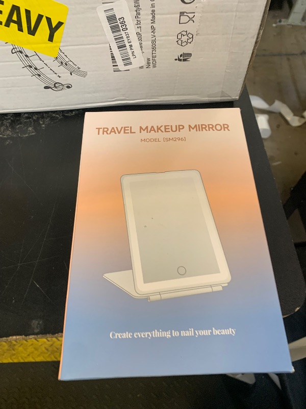 Photo 1 of FUNTOUCH Rechargeable Travel Makeup Mirror with 72 Led Lights, Portable Lighted Beauty Mirror, 3 Color Lighting, Dimmable Touch Screen, Tabletop LED Folding Cosmetic Vanity Mirror