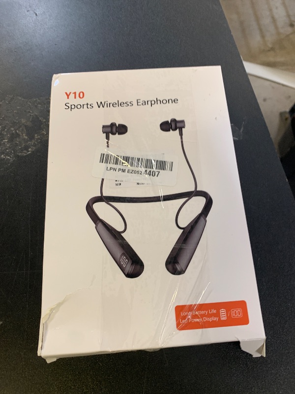 Photo 1 of AIYIBEN Wireless Earbuds with LED Power, Running Ear Buds 100 Hours Playtime, semi-in-Ear Bluetooth Headphones with Microphone for Running and Exercising in The Gym (Y10L)
