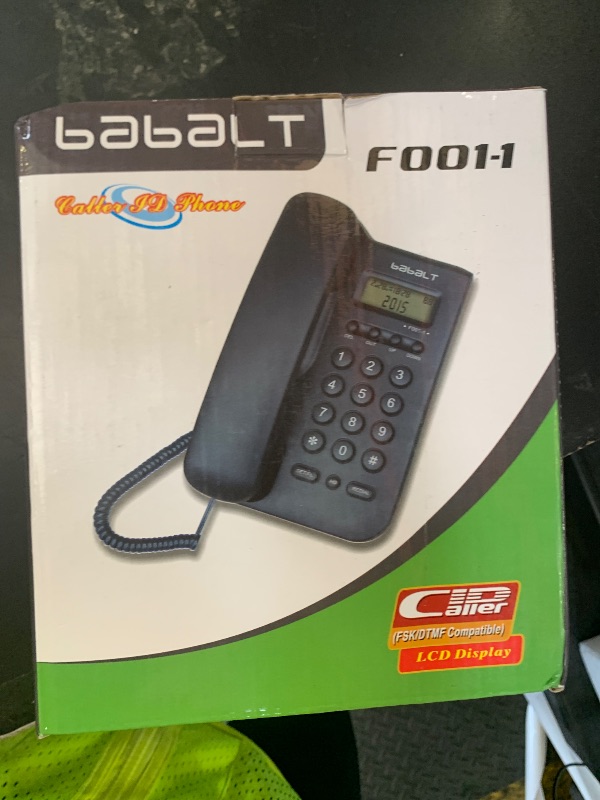 Photo 1 of Corded Basic Landline Phone, TelPal FSK/DTMF Simple Caller ID Telephone with LCD Incoming Call Number Display, Small Desk/Wall Mountable Analog Phone for Home Office (Black)