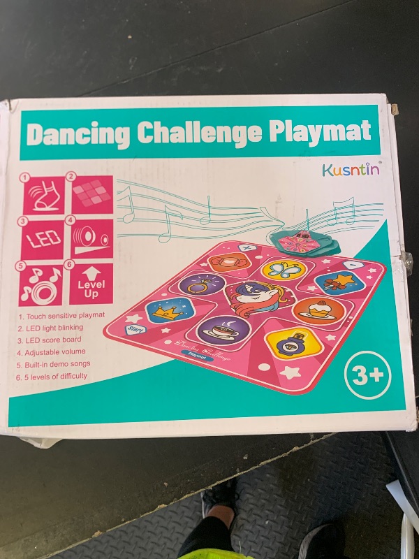 Photo 1 of Kusntin Unicorn Dance Mat, Dance Mixer Rhythm Step Play Mat, Pink Dance Pad with LED Lights, Adjustable Volume, Built-in Music, 5 Game Modes, Xmas B-Day Gifts for 3-12 Years Old Girls Toys