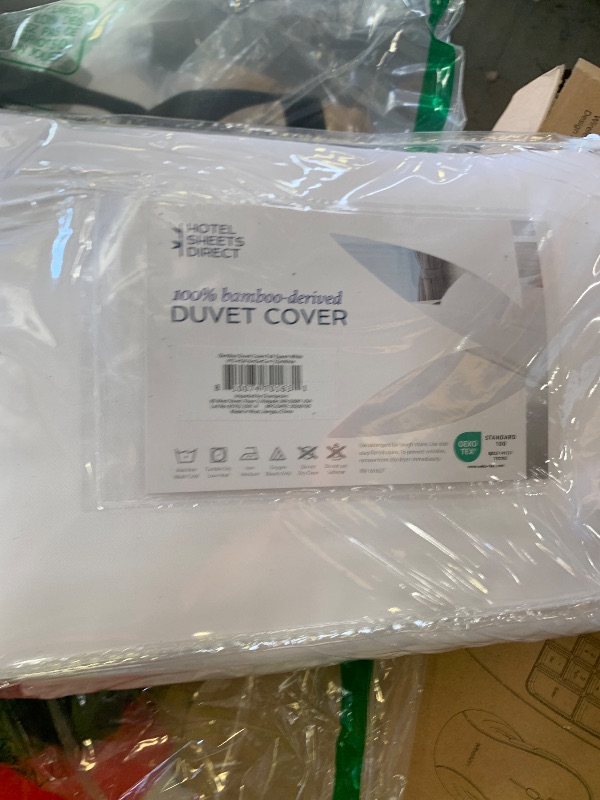 Photo 1 of Hotel Sheets Direct 3 Piece Queen Size Duvet Cover Set, 100% Viscose Derived from Bamboo Comforter Cover with 2 Pillow Shams, Moisture-Wicking Silky Soft Texture, Cooling, Breathable, Easy Care, White