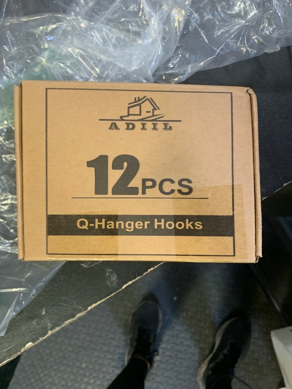 Photo 1 of ADIIL 12 PCS Q Hanger Hooks with Safety Buckle, Windproof Screw Hooks for Hanging Outdoor String Lights, Plants, Christmas Patio Lights, 2.2 Inches, Black