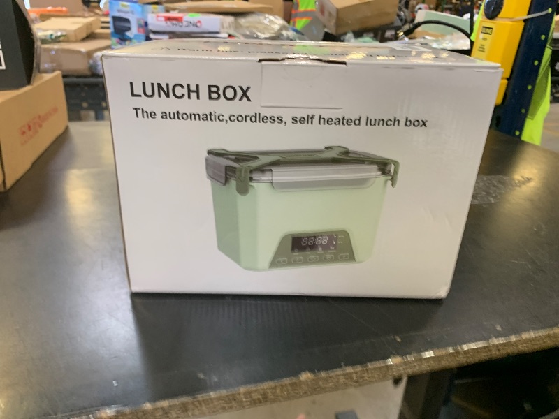 Photo 1 of Cordless Electric Lunch Box, 1.2L Self Heating Lunch Box Battery Powered with Automatic Heating, BPA Free, Meal Prep Friendly (Blue)