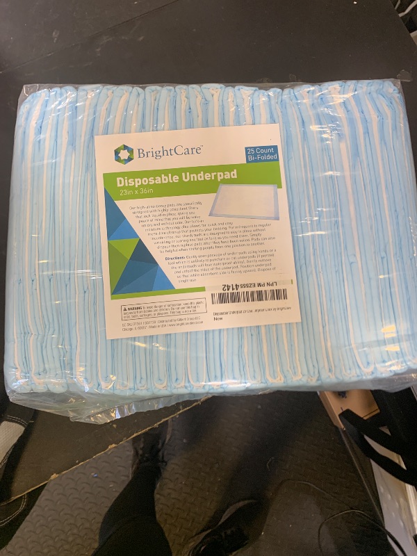 Photo 1 of Hospital Liner Pads 25 Count (Size 23 x 36 Inch) - Disposable Underpad - Bed and Chair Incontinence Protector Pad for Adult, Child, or Pets - Absorbent Waterproof Chux by BrightCare