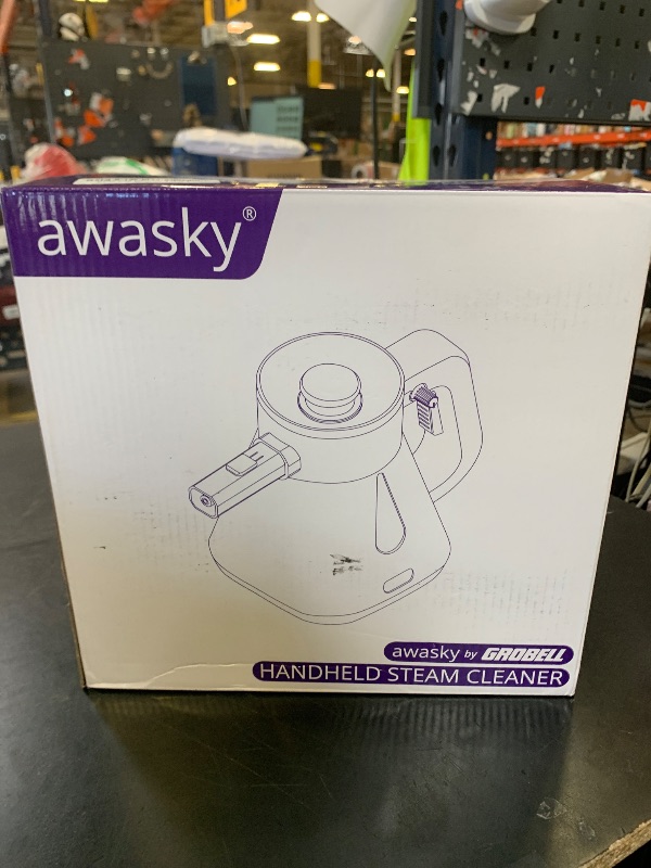 Photo 1 of awasky Steam Cleaner Handheld: 1200W Fast 10-Sec Heat-Up-750mL (25oz) Tank-No Cooling-Refill Anytime-Lockable Steam Trigger-14-Piece Kit Hand Held Steamer for Home Car Grout Tile Cleaning Grey