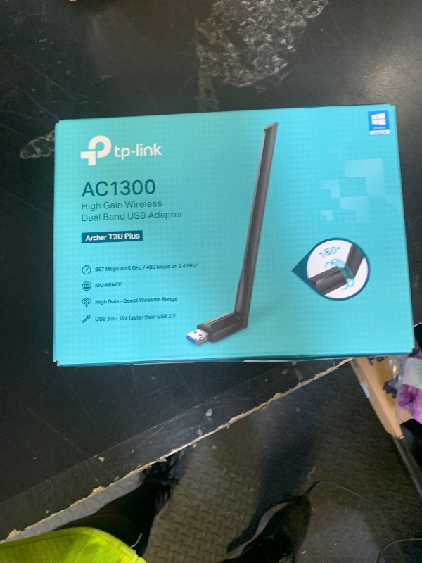 Photo 1 of TP-Link USB WiFi Adapter for Desktop PC, AC1300 USB 3.0 Wireless Dual Band Network Adapter with High Gain Antenna(Archer T3U Plus), MU-MIMO, Windows 11/10/8.1/8/7/XP, Mac OS 10.9-10.15