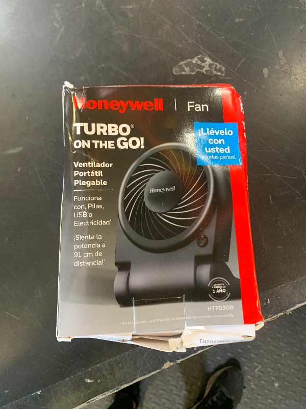 Photo 1 of Honeywell HTF090B Turbo on the Go Personal Fan, Black – Small, Portable Fan