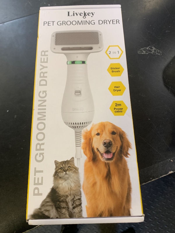 Photo 1 of Dog Hair Dryer, 2-in-1 Dog Blow Dryer with Slicker Brush, 300W Pet Hair Dryer for Small and Medium-Sized Dogs and Cats, Dog Grooming Dryer Portable ? Adjustable Temperature