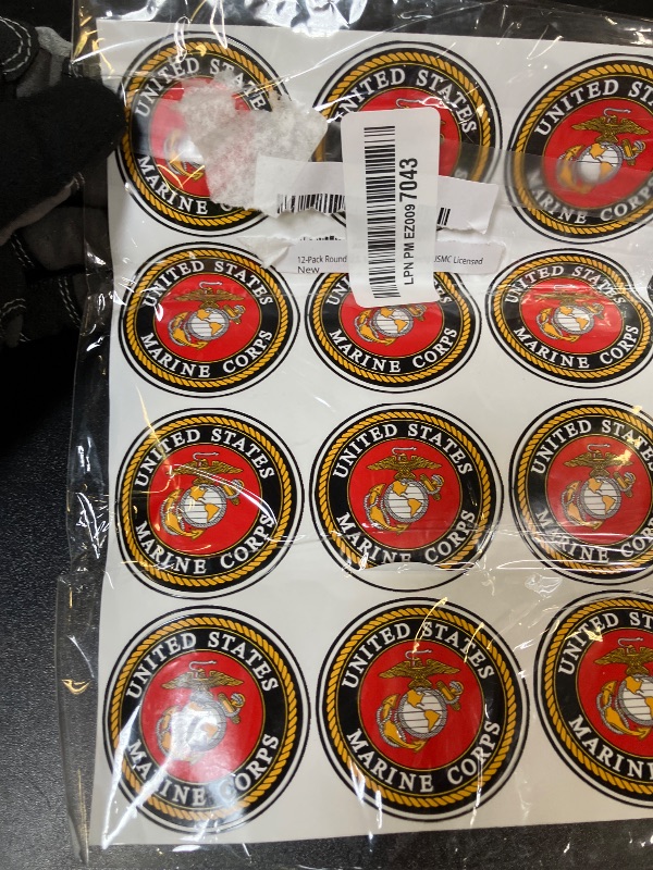 Photo 1 of 12-Pack Round U.S. Marines Official Logo Stickers (US Corps Anchor Insignia Seal Outdoor Matte Vinyl Decal for Phone Cell Laptop Water Bottle (2 inch) USMC Licensed