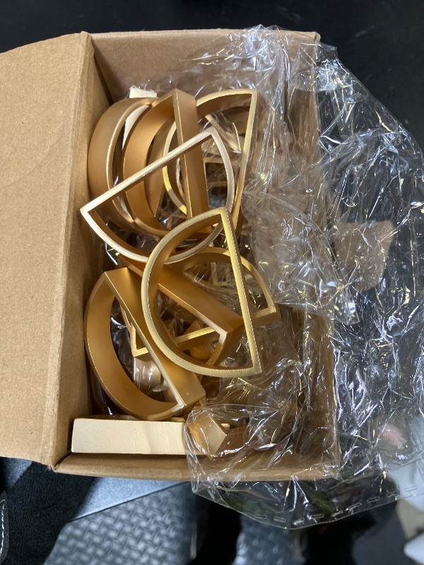 Photo 1 of 40 Pcs Stainless Steel Napkin Rings Festival Metal Napkin Ring Holders Modern Serviette Buckles Metallic Adornment for Table Settings Kitchen Dinner Party Wedding (Matte Gold Semicircle)
