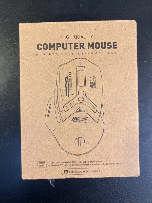 Photo 1 of INPHIC IN9 Wireless Gaming Mouse, True Tri-Mode Bluetooth/Type-C Wired/2.4G Wireless Connection, 10000 DPl, Fully Programmable, RGB Backlit, for Laptop PC Mac