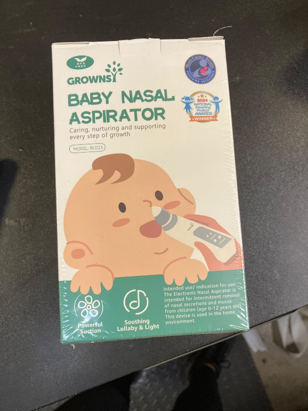 Photo 1 of GROWNSY Nasal Aspirator for Baby, Electric Baby Nose Sucker with Larger Suction Chamber and More Powerful Suction, Automatic Nose Cleaner with Music and Light Soothing Function