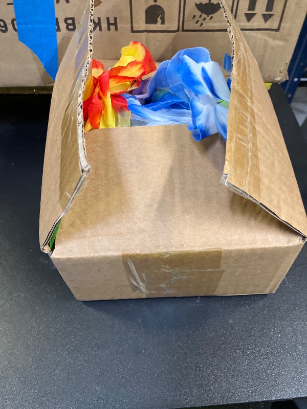Photo 1 of 50 PCS Soft Hawaiian Leis Luau Party Decorations Tropical Favors Lei Flower Hair Clip,Headbands and Wristbands Perfect for Your Hawaii Luaus Party.