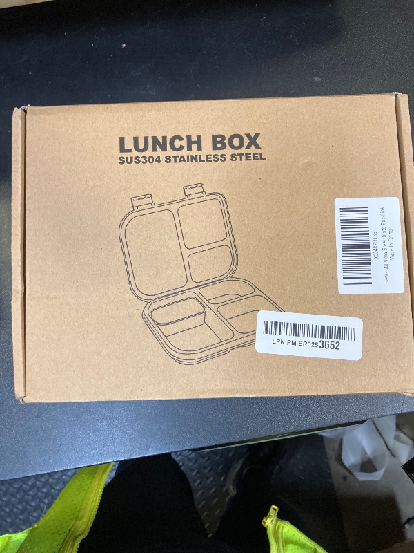 Photo 1 of BABHAMNESS Stainless Steel Bento Box Kids, 3 Compartments Leak Proof Metal Bento Lunch Box, 304 Stainless Steel Bento Lunch Containers for School and Office,Dishwasher Safe, BPA-Free-Pink