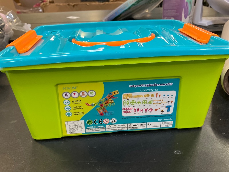 Photo 1 of NXONE 195 PCS Educational STEM Toys for Boys and Girls Ages 3 4 5 6 7 8 9 10 Construction Building Blocks Toy Building Sets Kids Toys Creative Activities Games with Storage Box