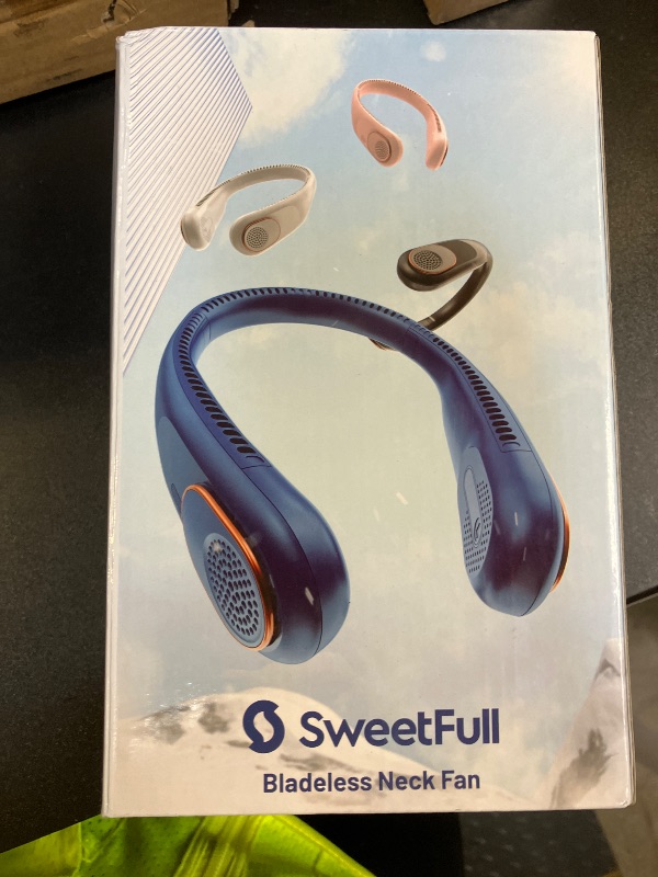 Photo 1 of SWEETFULL Portable Neck Fan 360° Cooling Bladeless Personal Fan | No Hair Twisting - 4000mAh USB Rechargeable Wearable Fan for Travel, Birthday Gifts for Men, Women, Mom, and Dad
