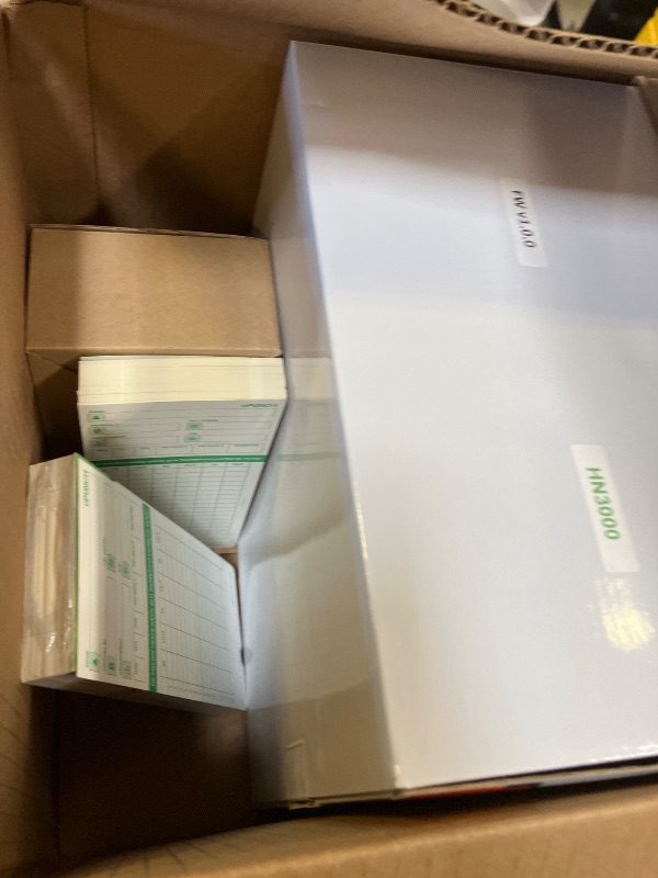 Photo 1 of uPunch HN3500 Advanced Time Clock Bundle for Small Business: Complete Employee Time Tracking System with 100 Time Cards, 2 Racks, 2 Ribbons, and 6 Keys
