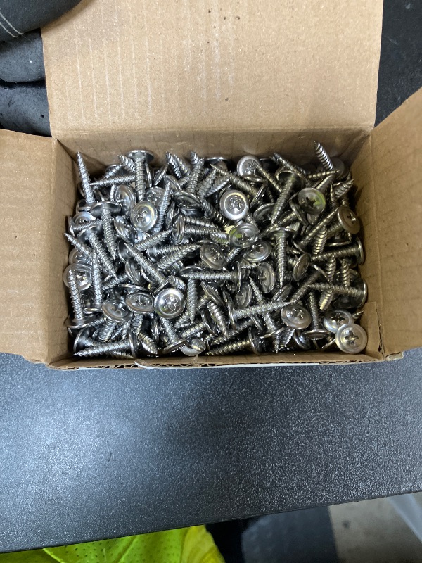 Photo 1 of Wensilon (300 pcs)#8×3/4" Phillips Truss Head Wood Screws Stainless Steel 410 Quick Metal Self Tapping