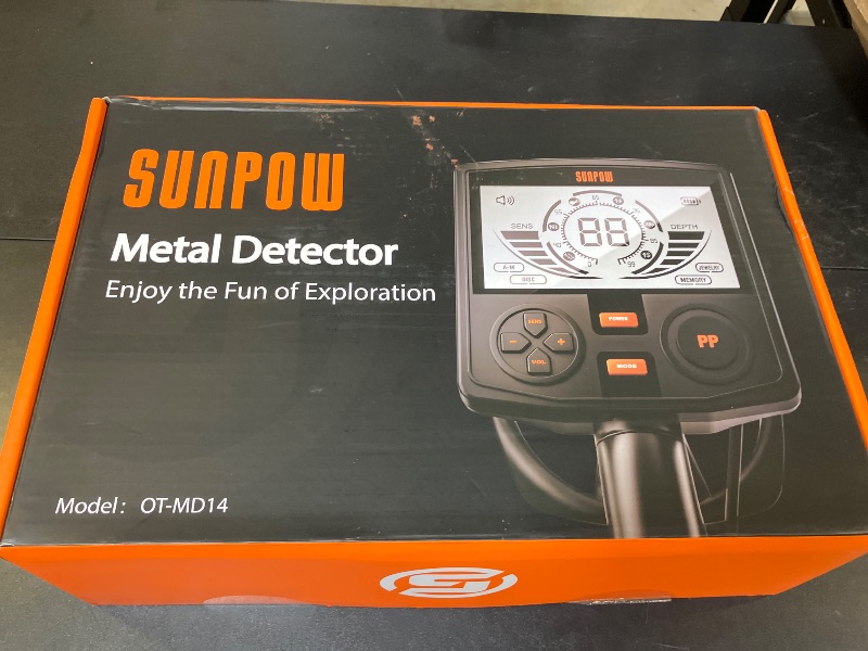 Photo 1 of SUNPOW Metal Detector for Adults Professional - High Accuracy with 12" Waterproof Coil, 2x Backlit LCD Display, Advanced DSP Chip, 5 Modes, Adjustable Length (19"-59"), Sturdy Spiral Structure -OTMD14