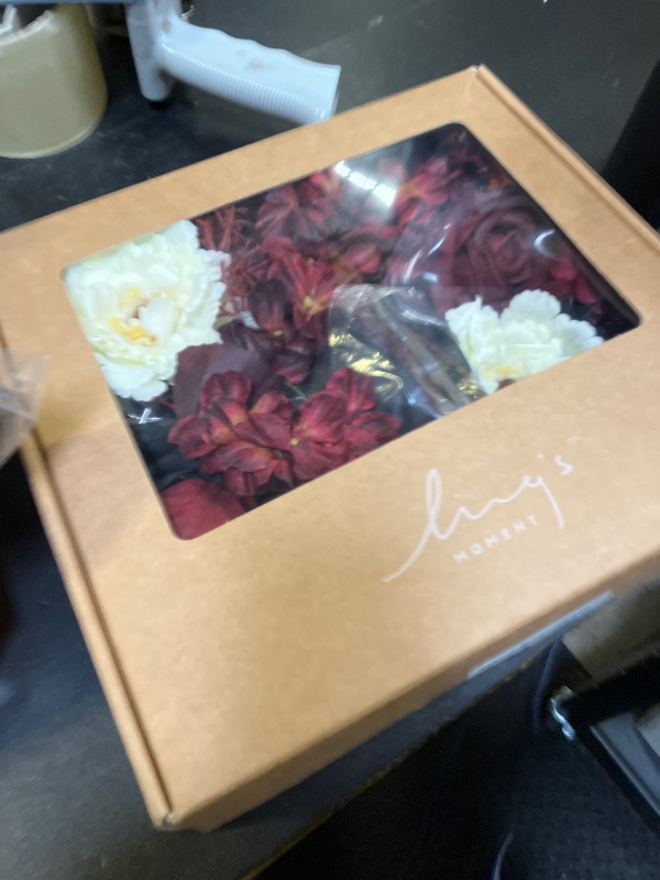 Photo 1 of Ling's moment Moody Burgundy & Black Artificial Flowers and Greenery Grand Combo Box Set, Goth Fake Flower for DIY Wedding Bridal Bouquet, Centerpieces Decor, Floral Arrangement Decor, etc.