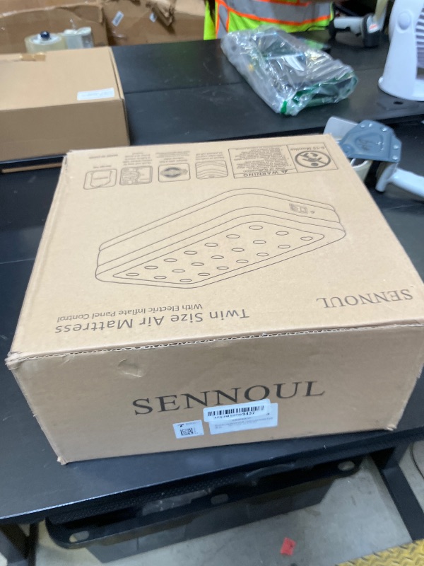 Photo 1 of SENNOUL Twin Air Mattress with Built in Pump Raised,Upgraded Single Blow Up Bed,2 Mins Quick Self Inflatable/Deflation,18"/550lbs Max, Strong Support,No Leakage,No Odor,for Home,Guests,Camping,Travel