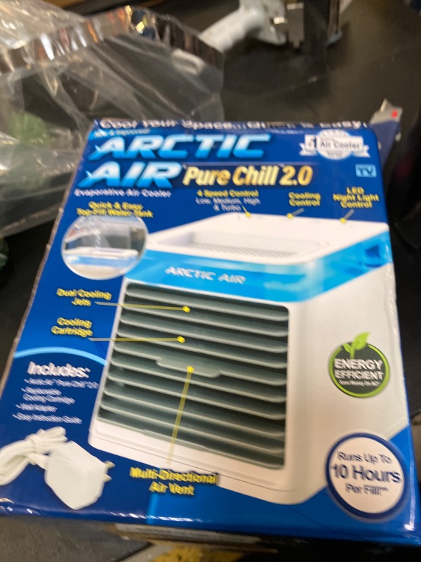 Photo 1 of Arctic Air Pure Chill 2.0 Evaporative Air Cooler by Ontel - Powerful, Quiet, Lightweight and Portable Space Cooler with Hydro-Chill Technology For Bedroom, Office, Living Room & More,Blue